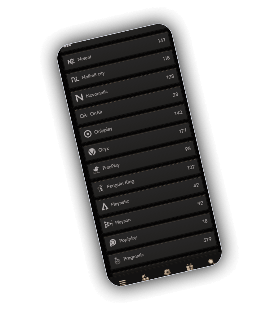 Crusado Casino game provider filter